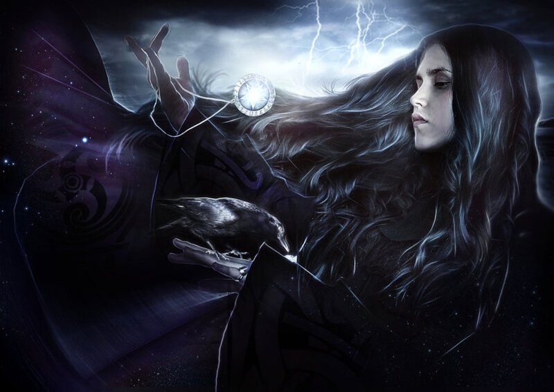Woman with Crow and Amulet
