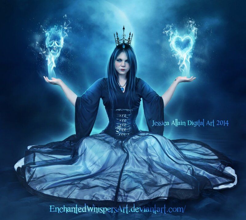 Woman with Crown and Magic — Blue