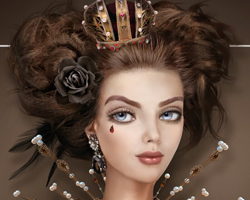 Woman with Crown and Rose — Brown