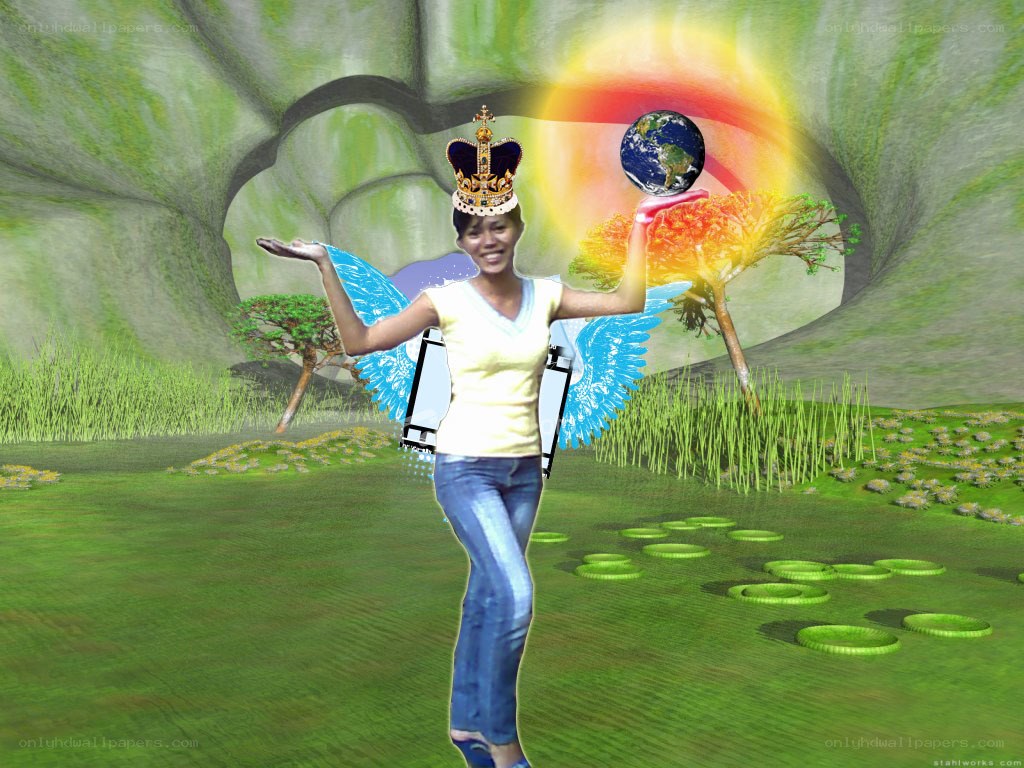 woman with crown and wings
