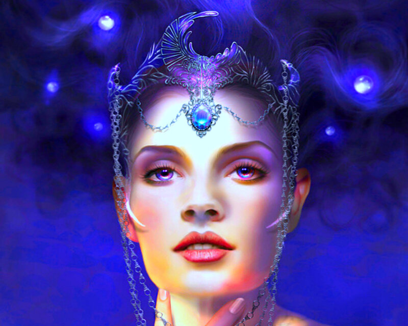Woman with Crown — Blue