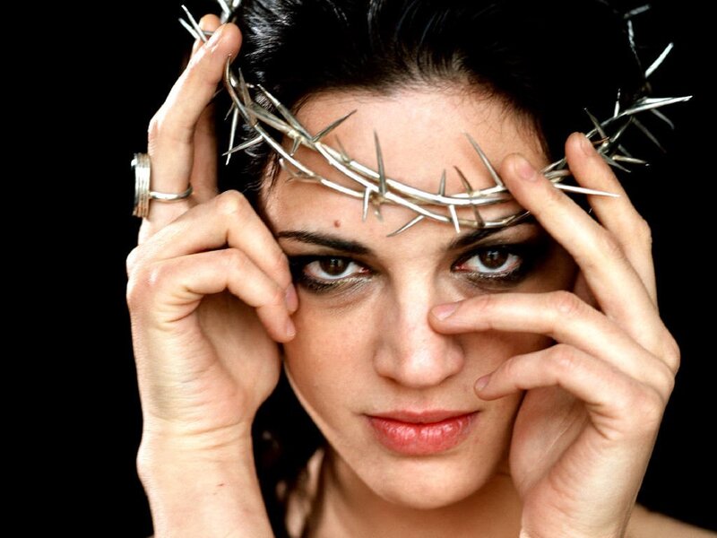 Woman with Crown of Thorns — Black, Dramatic, Photograph