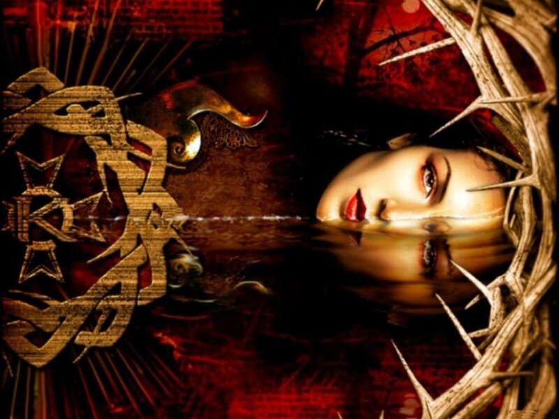 Woman with Crown of Thorns — Red