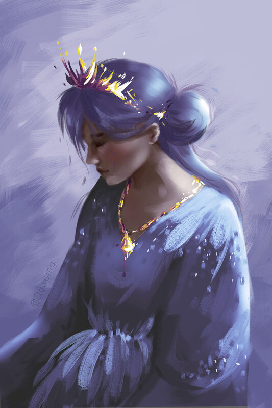 Woman with Crown — Purple, Dramatic