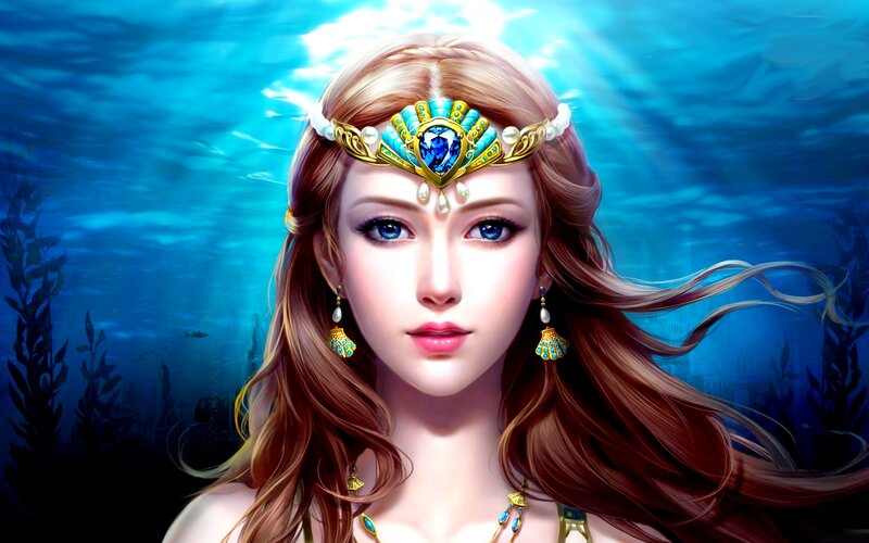 Woman with Crown Underwater