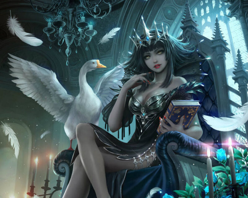 Woman with Crowns and Swan