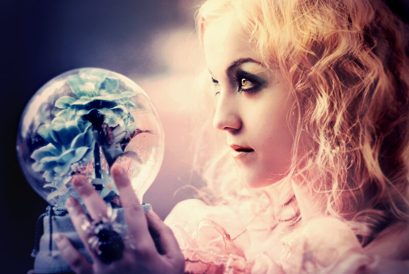 Woman with Crystal Ball — Pink