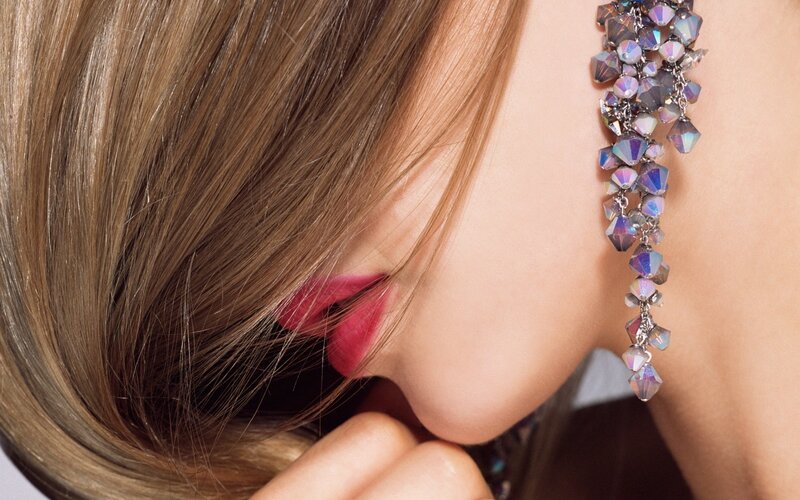 woman with crystal earring