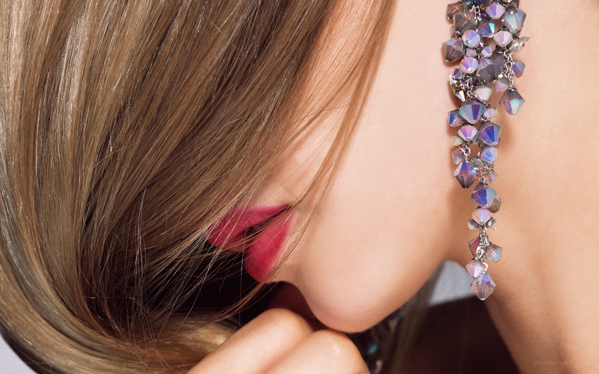 woman with crystal earring