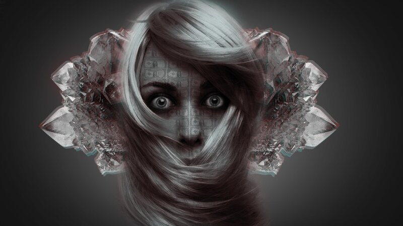 woman with crystal face