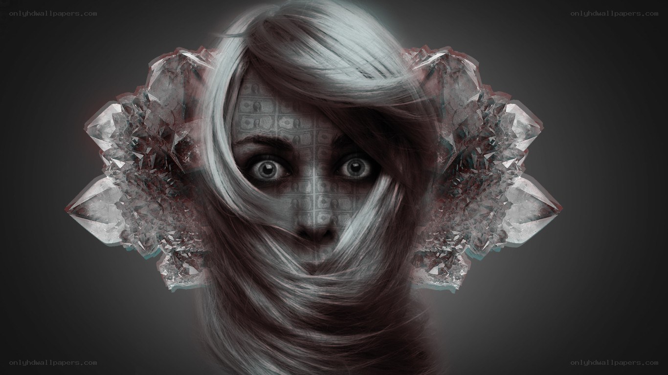 woman with crystal face