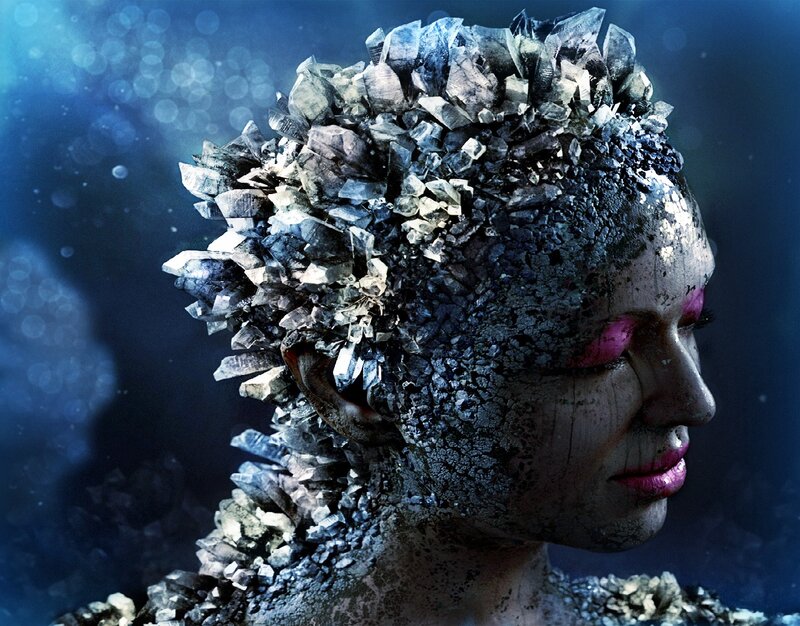 Woman with Crystal Head