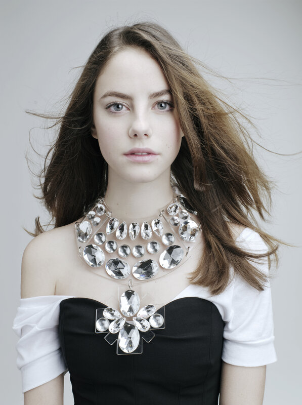 woman with crystal necklace
