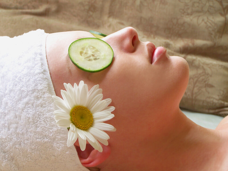Woman with Cucumber Slice