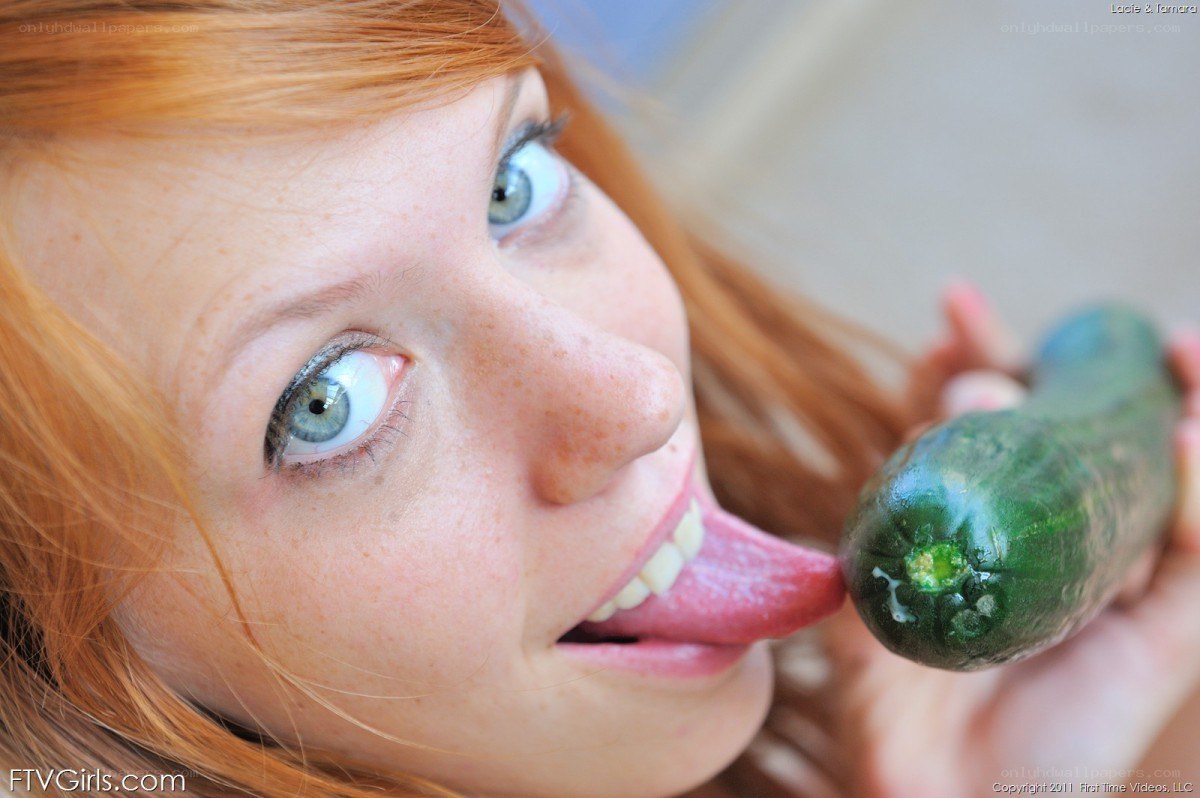 woman with cucumber
