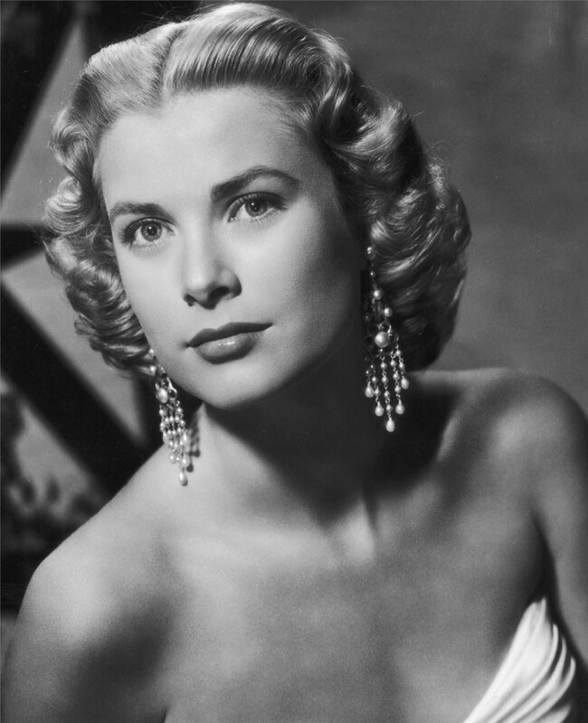 Woman with Curled Hair — Black, Dramatic, Photograph, Earrings