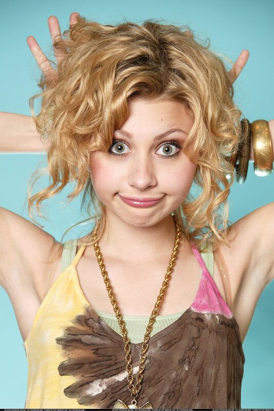 Woman with Curly Blonde Hair — Blue, Playful, Photograph