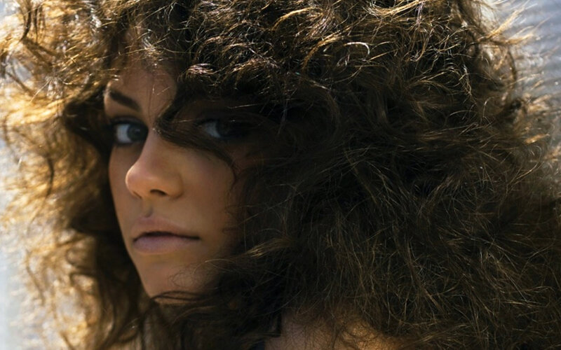 woman with curly hair