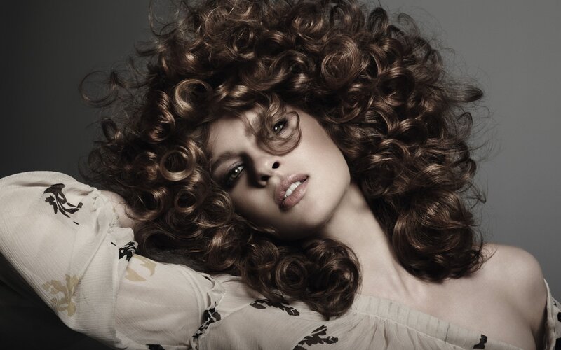 woman with curly hair