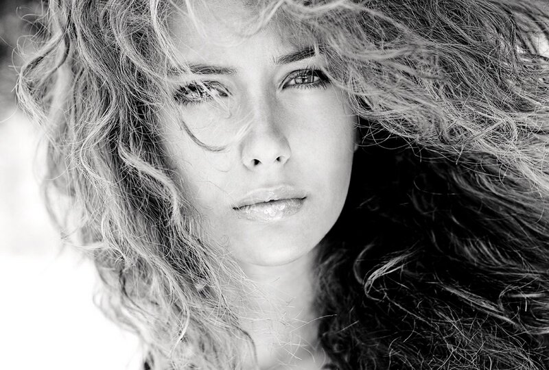 woman with curly hair