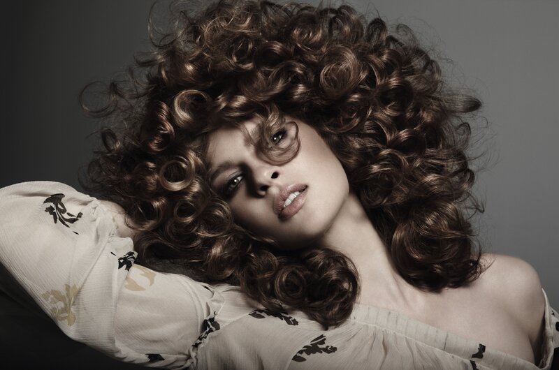 woman with curly hair