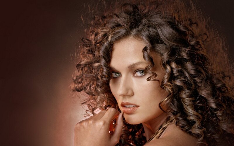woman with curly hair