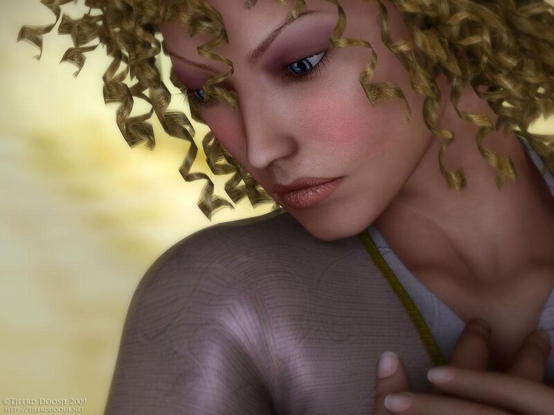 woman with curly hair