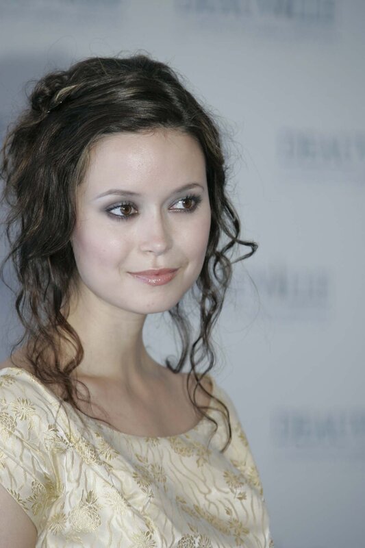Woman with Curly Hair — Beige, Neutral, Photograph