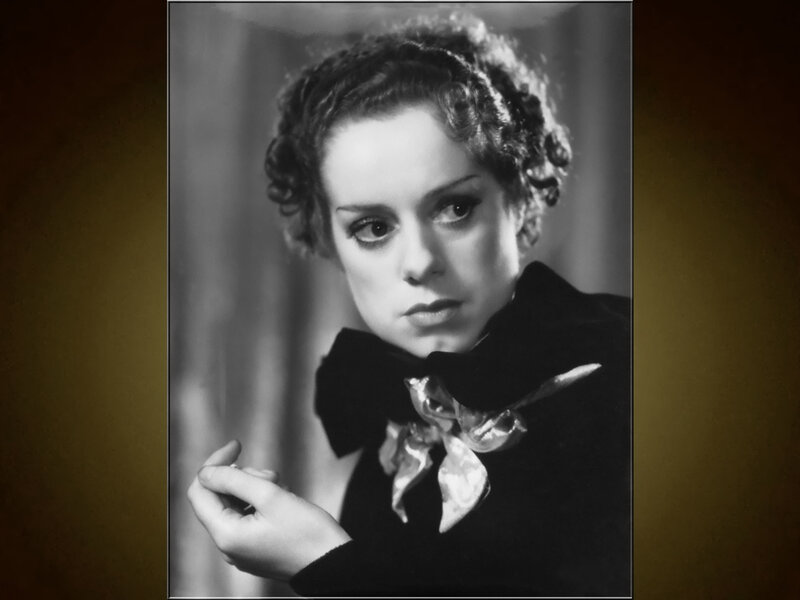 Woman with Curly Hair — Black, Dramatic, Photograph, Black Coat