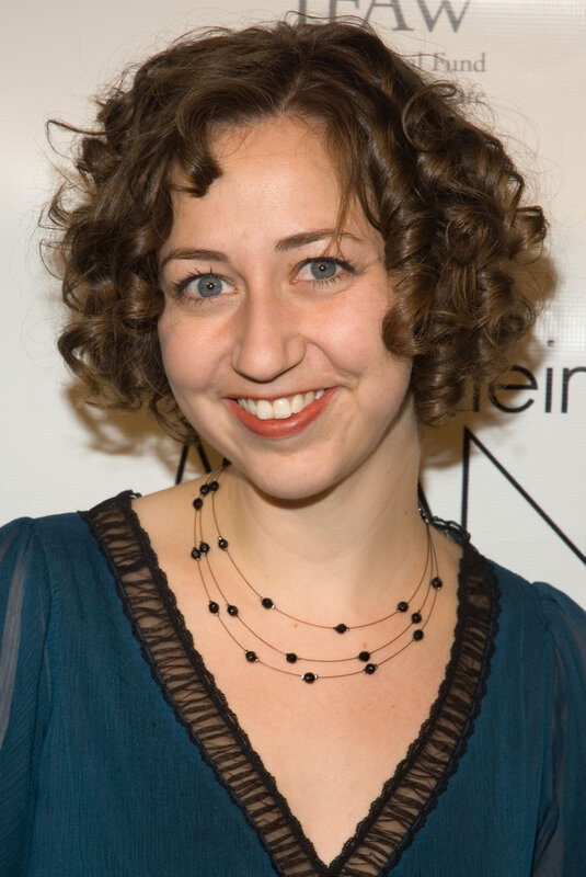 Woman with Curly Hair — Blue, Smiling, Photograph