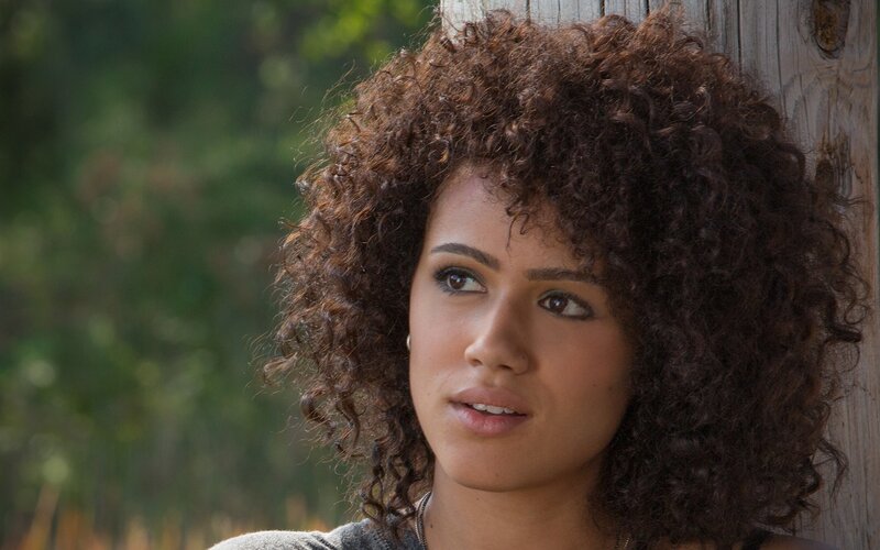 Woman with Curly Hair — Brown, Contemplative, Afternoon