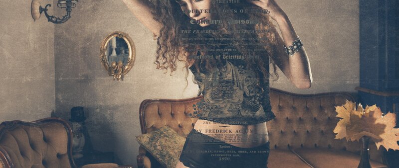 Woman with Curly Hair — Brown, Dramatic, Autumn, Photograph