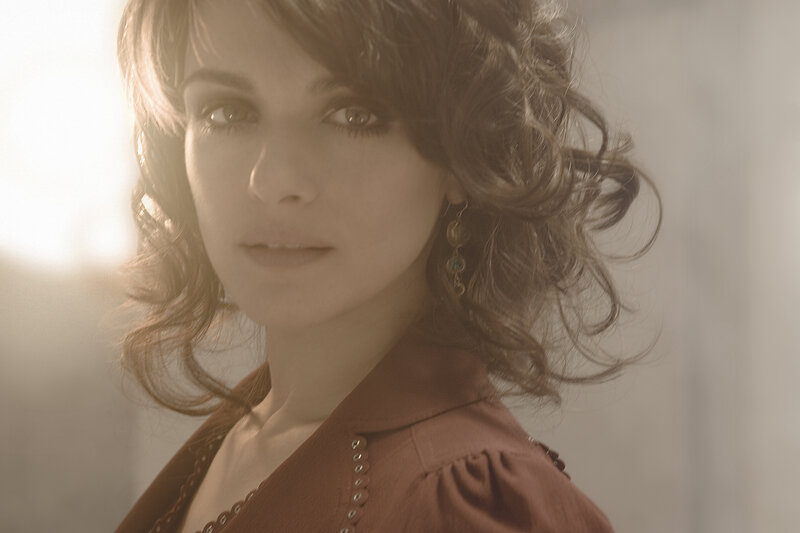 Woman with Curly Hair — Brown, Dramatic, Sunset, Photograph