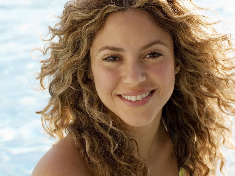 Woman with Curly Hair — Brown, Happy, Afternoon