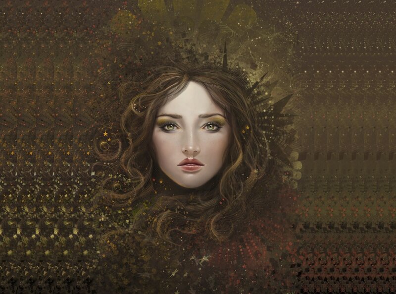 Woman with Curly Hair — Brown, Mystical