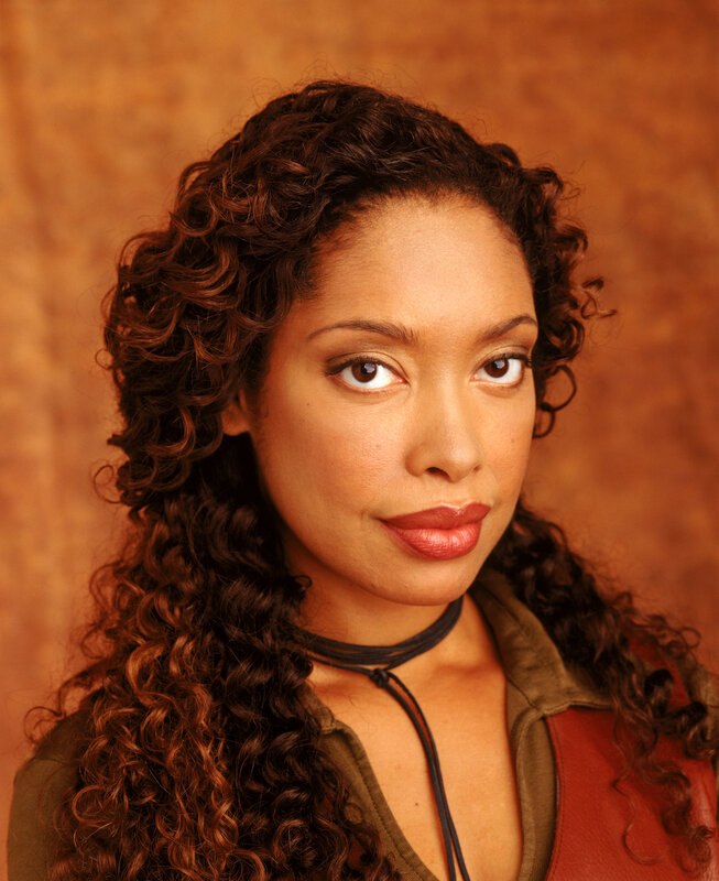 Woman with Curly Hair — Brown, Neutral, Photograph, Curly Hair, Choker