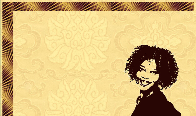 Woman with Curly Hair — Gold, Calm, Illustration