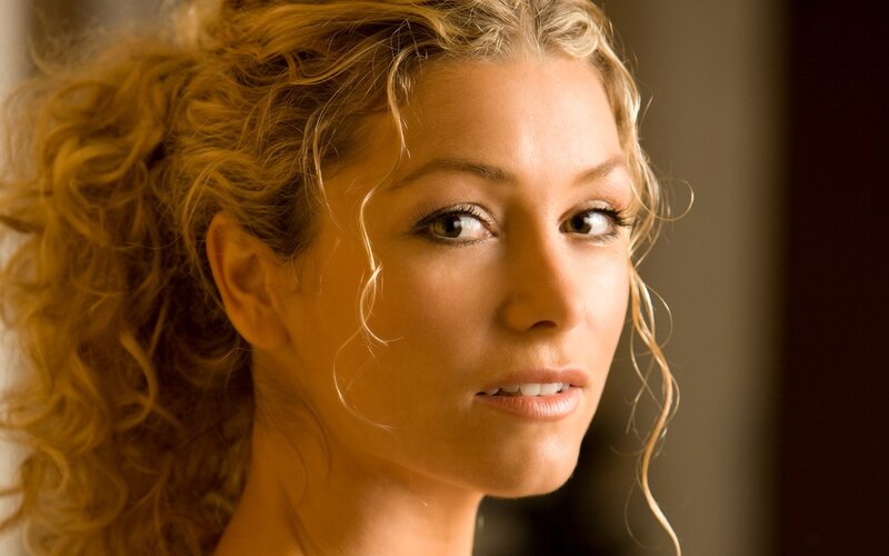 Woman with Curly Hair — Gold, Dramatic, Photograph, Eyes
