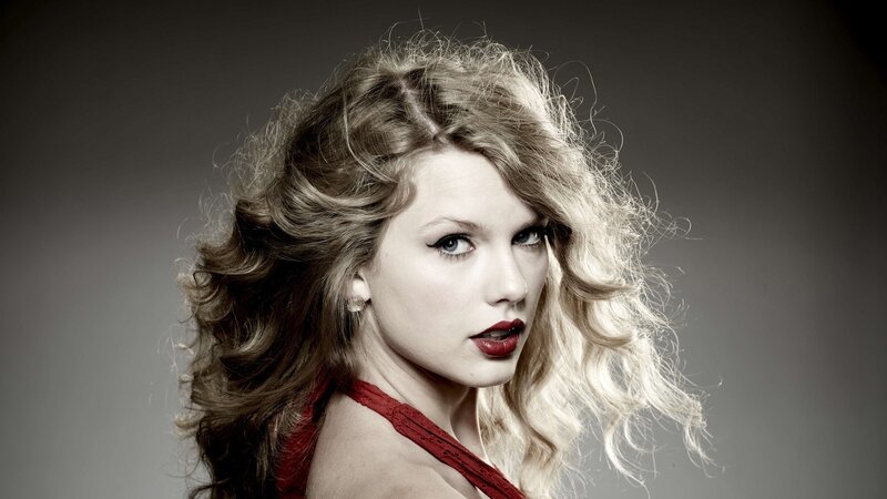 Woman with Curly Hair — Gray, Dramatic, Photograph, Red Top