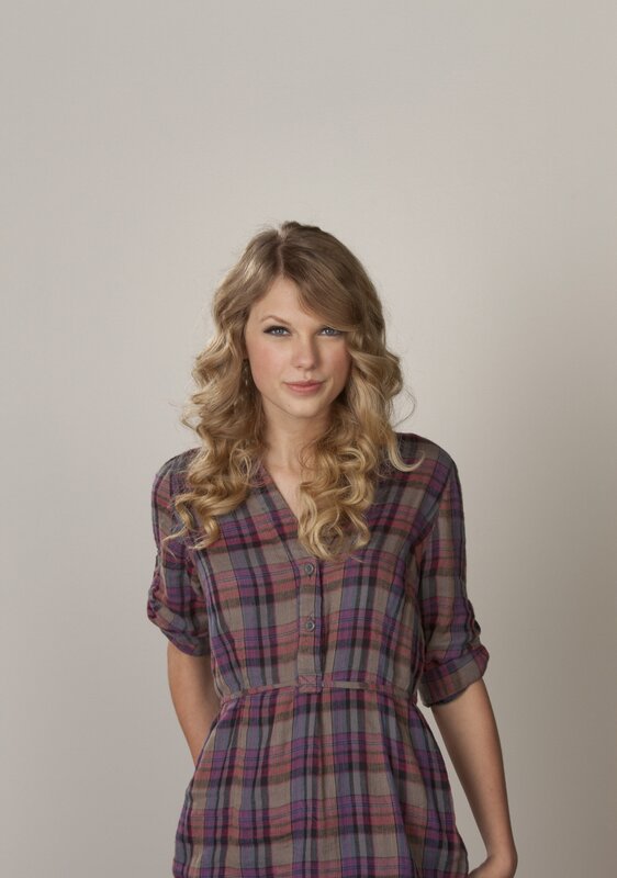Woman with Curly Hair — Gray, Neutral, Photograph, Plaid Shirt