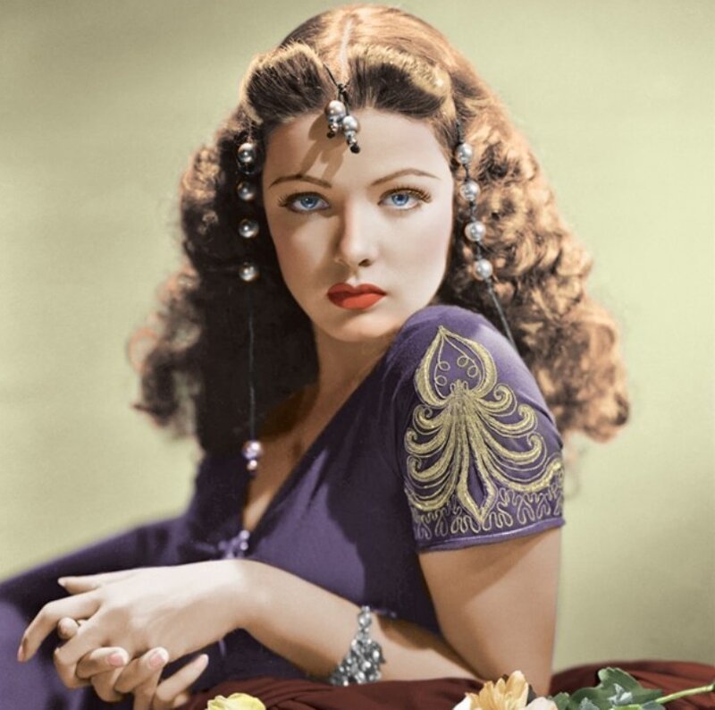 Woman with Curly Hair — Purple, Dramatic