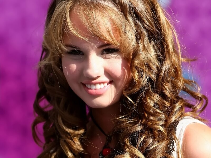 Woman with Curly Hair — Purple, Happy