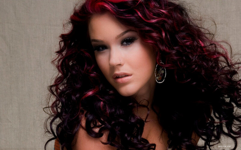 Woman with Curly Hair — Red
