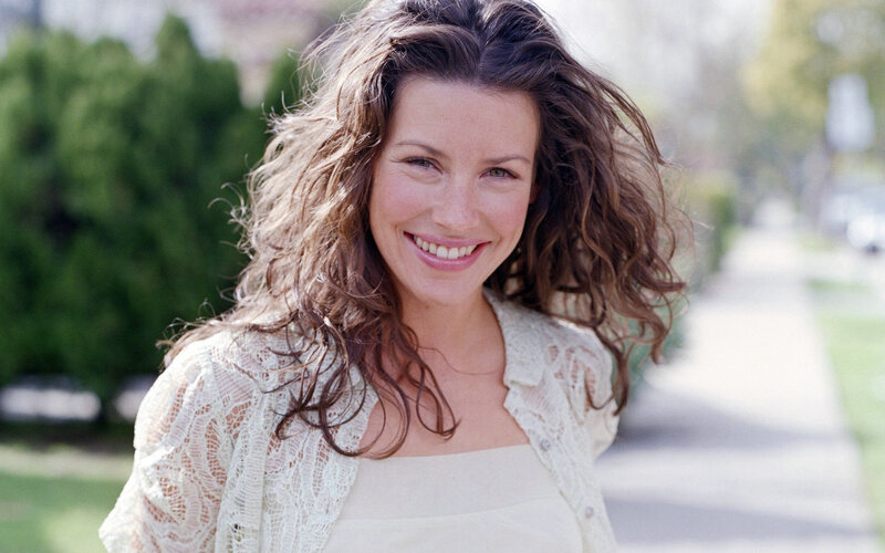 Woman with Curly Hair — White, Cheerful, Afternoon