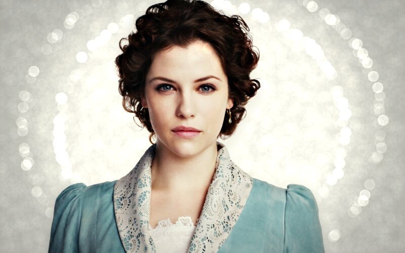 Woman with Curly Hair — White, Dramatic, Photograph, Lace Collar