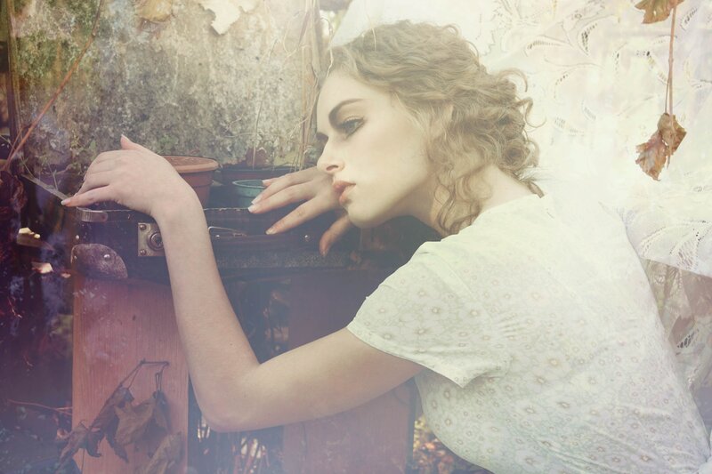 Woman with Curly Hair — White, Dreamy, Autumn