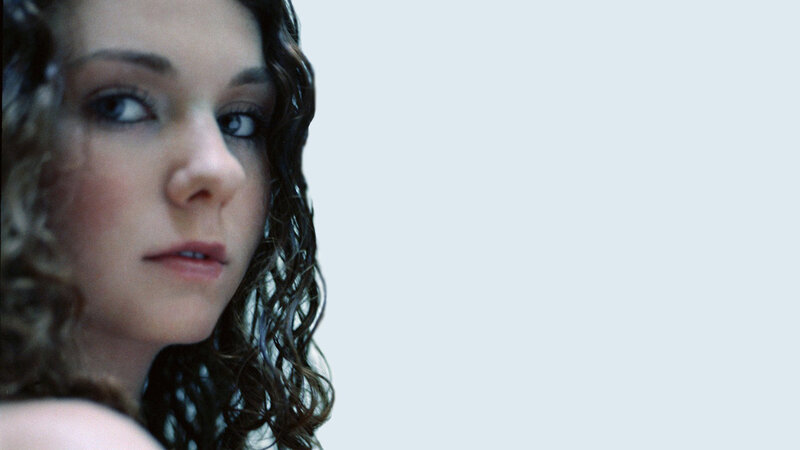 Woman with Curly Hair — White, Neutral, Photograph, Shoulder