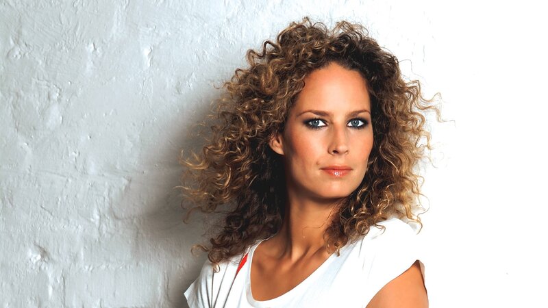 Woman with Curly Hair — White, Neutral, Photograph, White Wall
