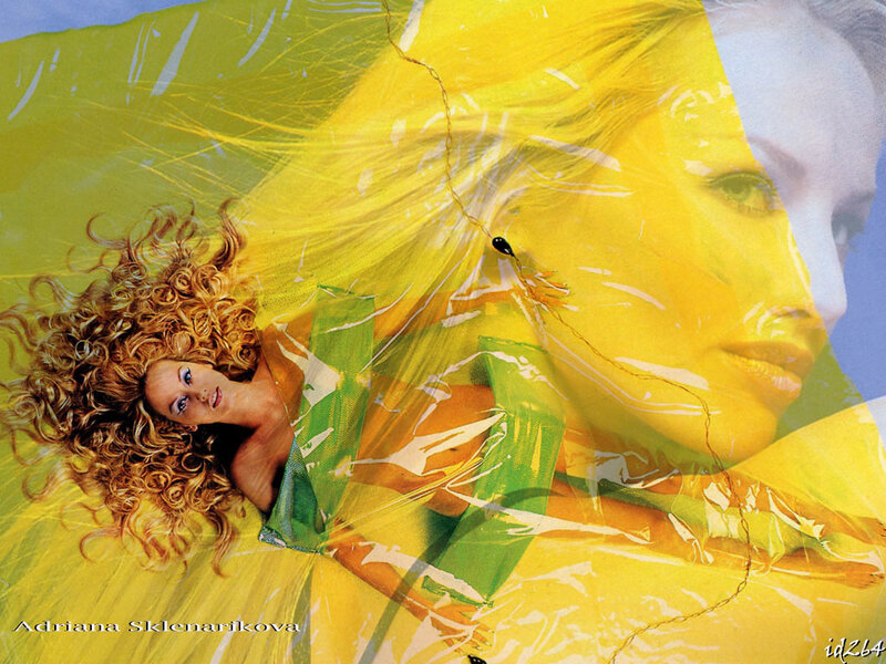 Woman with Curly Hair — Yellow, Dramatic, Photograph