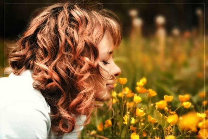 Woman with Curly Hair — Yellow, Serene, Summer